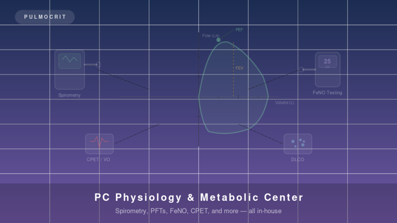 PC Physiology and Metabolic Center spirometry PFT CPET FeNO testing
